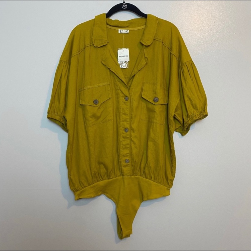 NWT FREE PEOPLE So-Fari Satin Utility Bodysuit